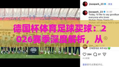 德国杯体育足球买球：2026赛季深度解析，从赛程到赔率，球迷如何理性参与与实战策略全分享